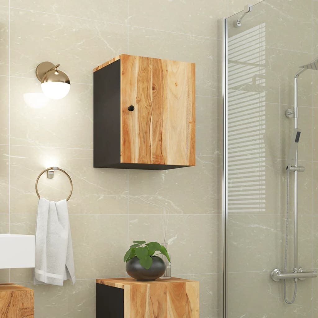 The Living Store Bad-Wandschrank 38x33x48 cm Massivholz Akazie