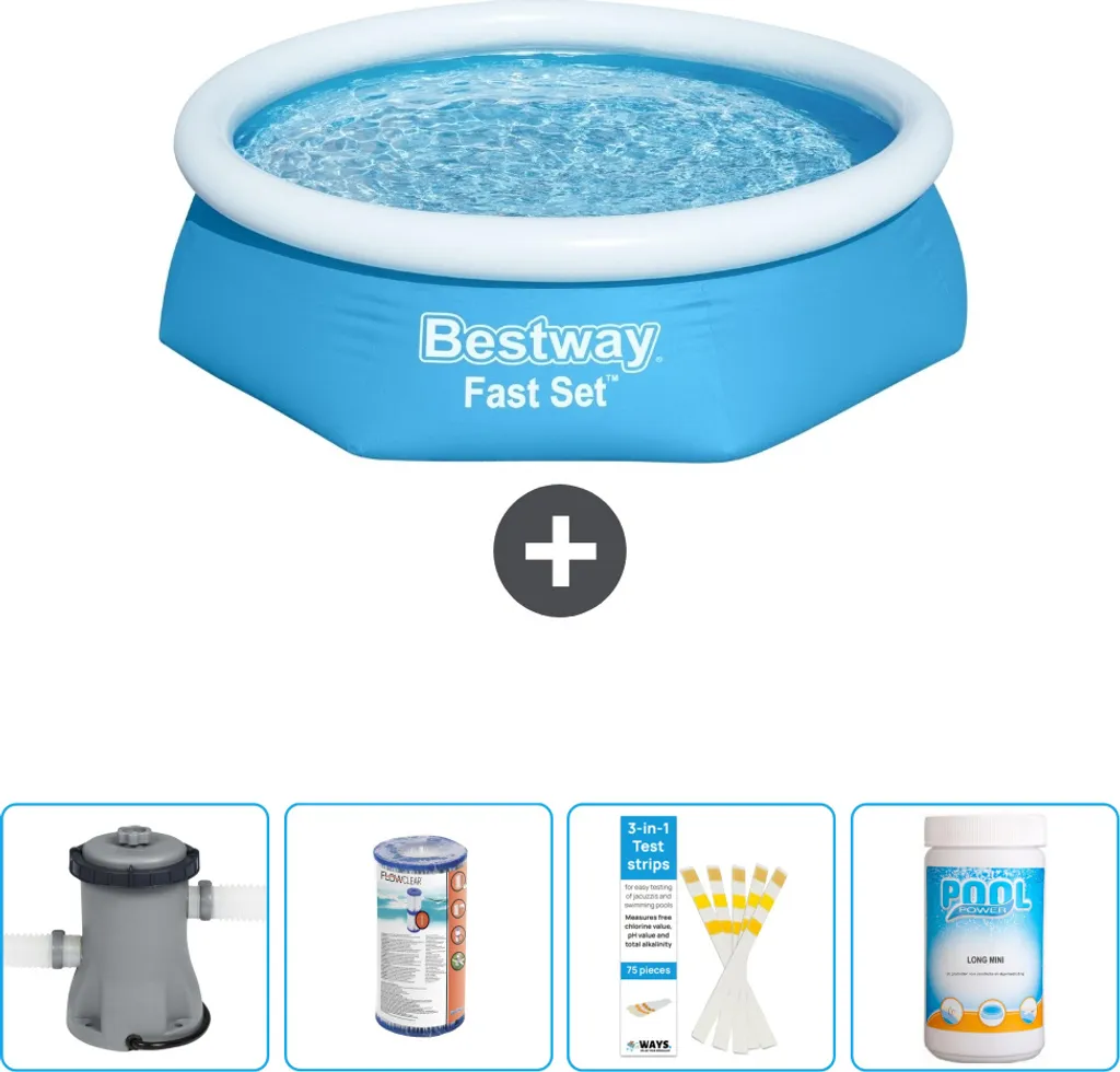 Piscina Blu Bestway Fast-Set 244x61: Design e Freschezza per il Tuo Giardino