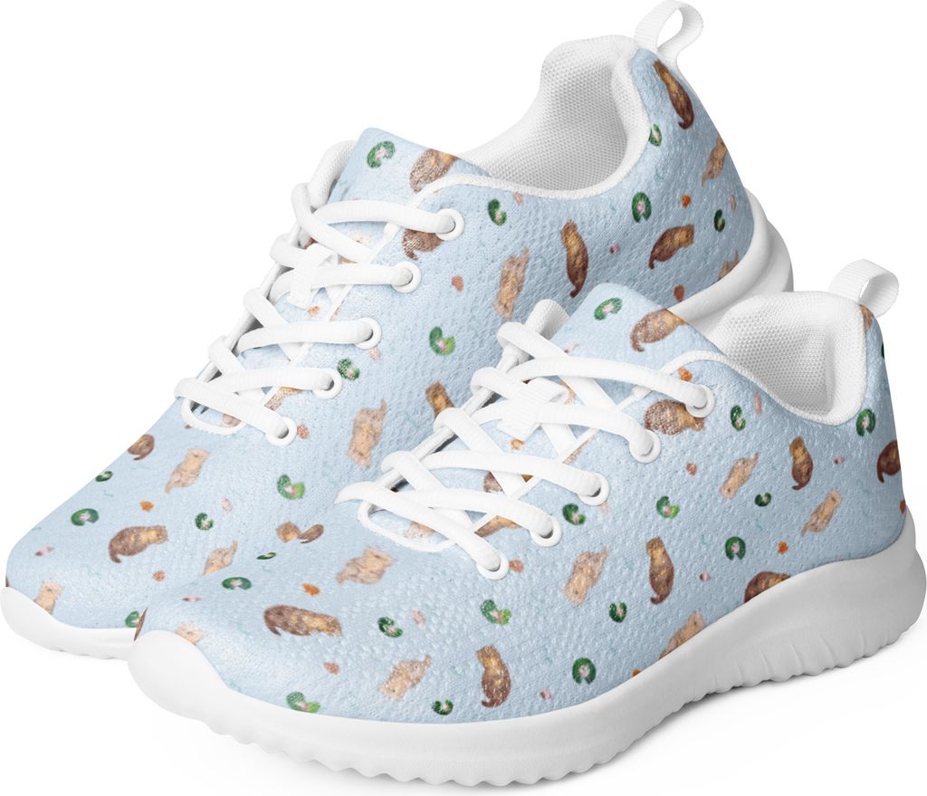 Mr. & Mrs. Panda Damen Sneaker Otter Muschel Größe 38 1/2 - Blau - Geschenk, Motivation, Medaillon, Bunt, Trainingsschuh, Träumen, Schnürschuh,...