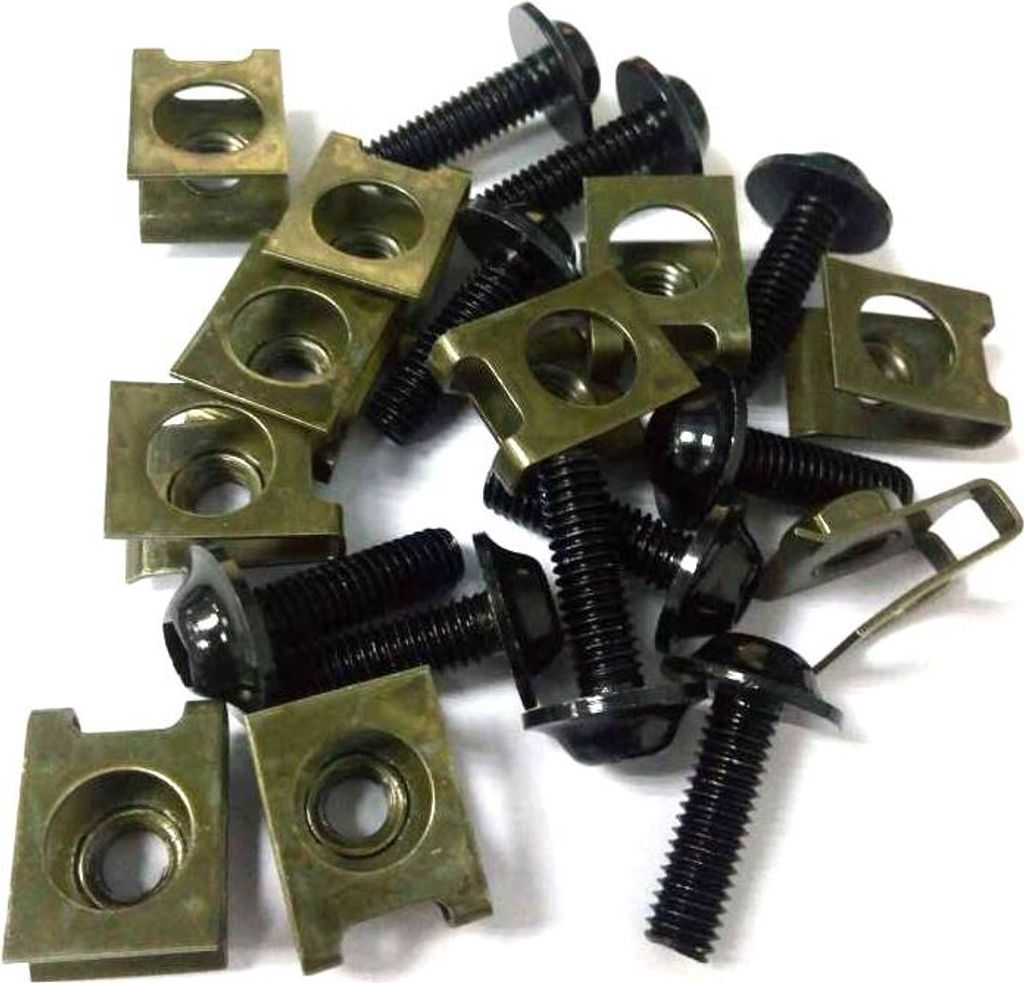 sourcing map10pcs Metall U-Typ M6 Motorrad Verkleidung Verschluss Klemme mit Schraube