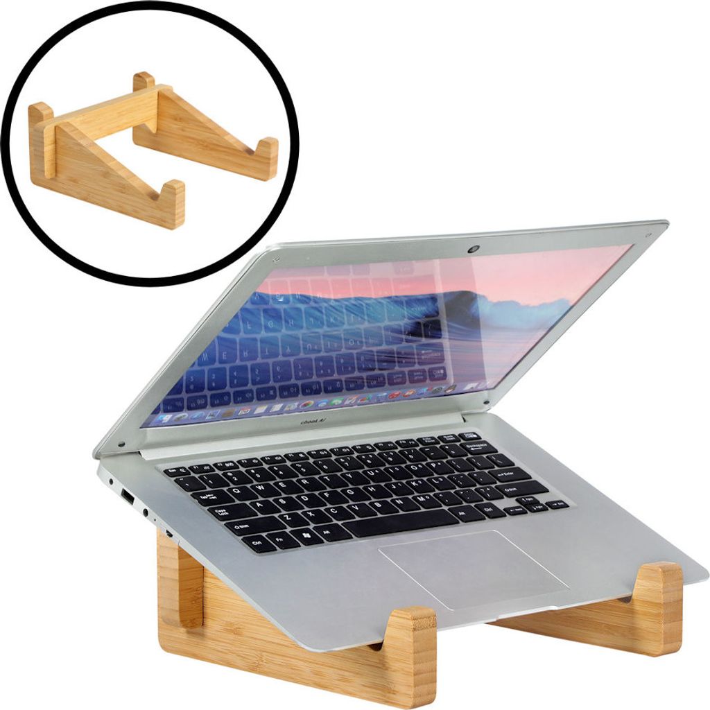 Laptopständer aus Bambusholz - Notebookständer aus Holz - Produktbild 1