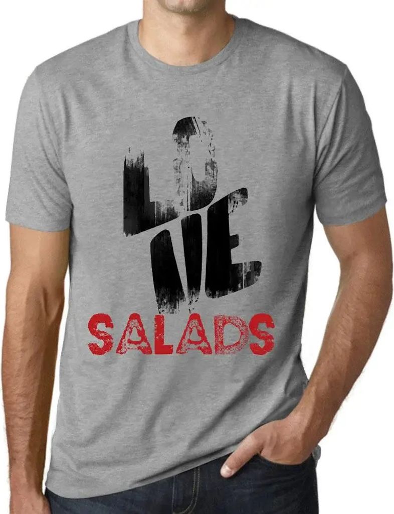 Herren Grafik T-Shirt Liebe Salate – Love Salads – Öko-Verantwortlich Vintage Jahrgang Kurzarm Lustige Druck Geburtstag Geschenk Mann