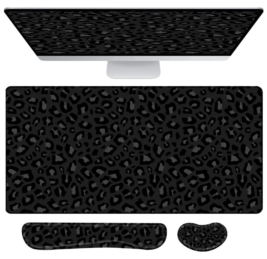 Mauspad, 3-in-1, bestehend aus einem großen Gaming-Mauspad (80x40cm) und Handgelenkauflagen für Tastatur und Maus mit rutschfester Unterseite, an...