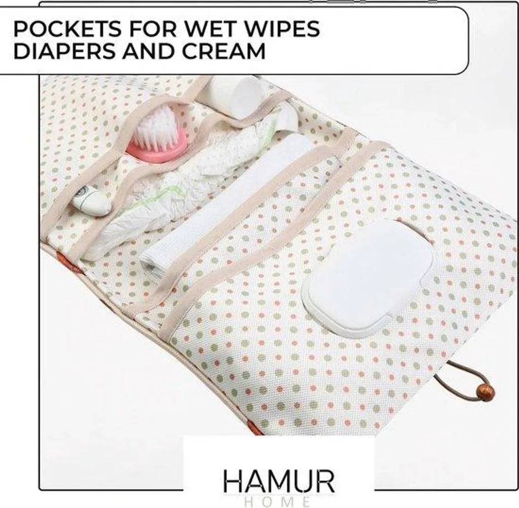 Organiseur 2 en 1 bébé en déplacement : trousse voyage avec lingettes