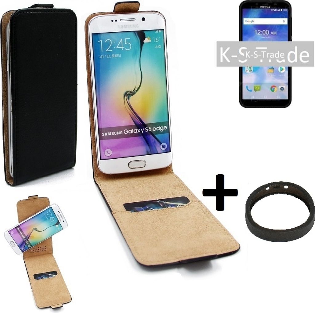 K-S-Trade TOP SET Handyhülle kompatibel mit Sony Xperia 10 360° Flipstyle Schutzhülle Smartphone Tasche schwarz + TPU Bumper, Case Hülle Flip