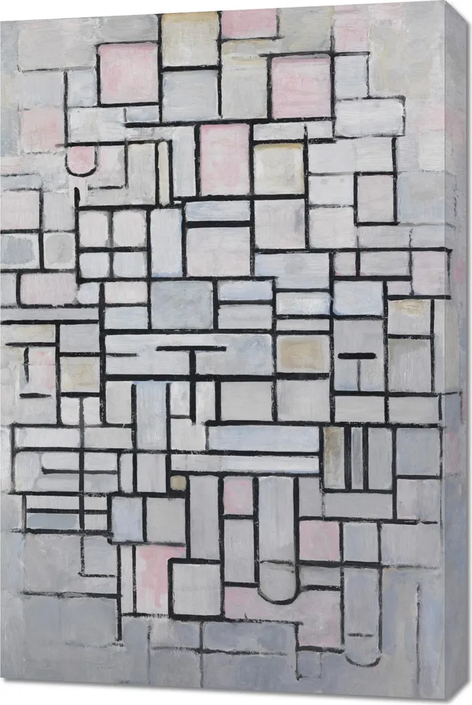 Offerta Quadro Mondrian 60x90 cm - Composizione IV Tela Salotto