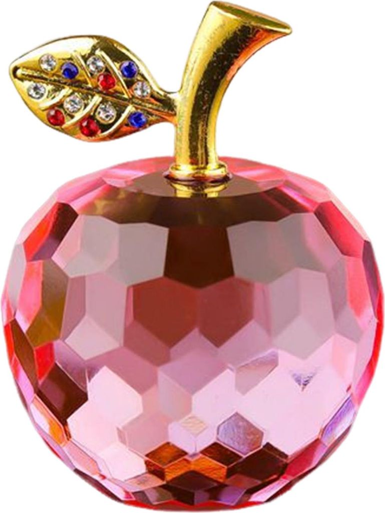 Glasapfel-Figur, Kunstkristall-Obst-Ornament, Sammlerstück, durchscheinende Äpfel, Dekoration für Zuhause, Büro, Auto, Armaturenbrett