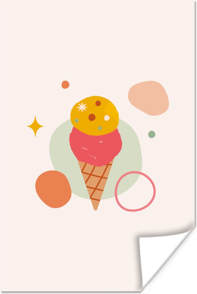 MuchoWow Poster Sommer - Eiscreme - Formen 40x60 cm - Plakate für die Wand - Poster Babyzimmer