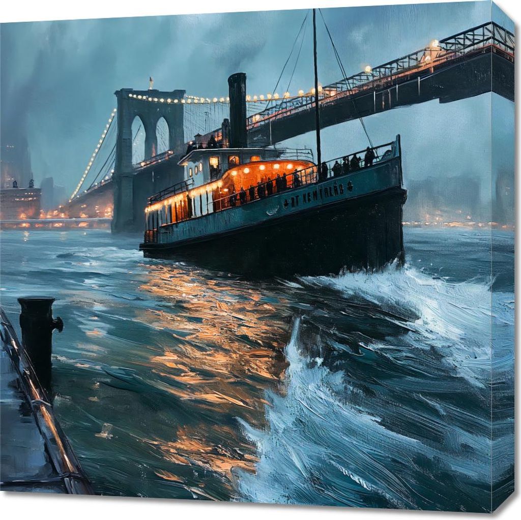 Bild 60x60cm Alter Dampfer