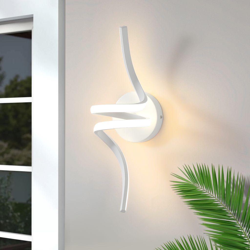ZMH Wandlampe Innen LED Wandleuchte Modern Wand Lampe für Treppenhaus Flur Wohnzimmer Schlafzimmer Balkon Weiß Design Aluminium Wandbeleuchtung 7...