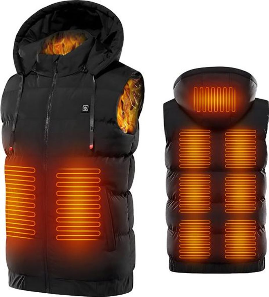 Beheizbare Weste mit Heat-It Technologie, Polyester Wärmeweste mit Kapuze, Uni Heizweste - LANDWEAR M