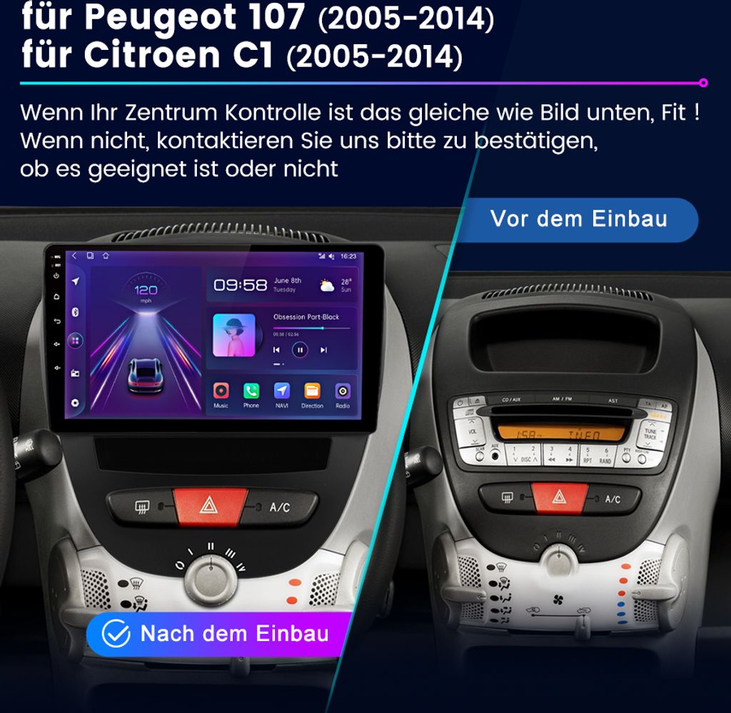10" Android 12 Autorádio Carplay GPS Navi WiFi BT DAB+ SWC Obrázok produktu 2