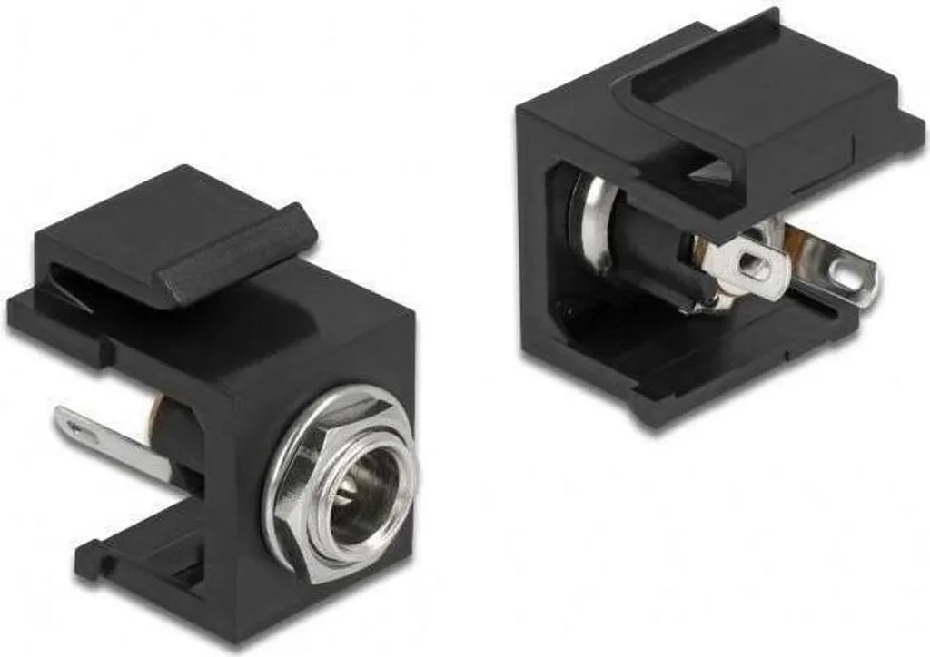 Inserto Keystone DC 5.5x2.5mm per Alimentazione Remota 30V Nero