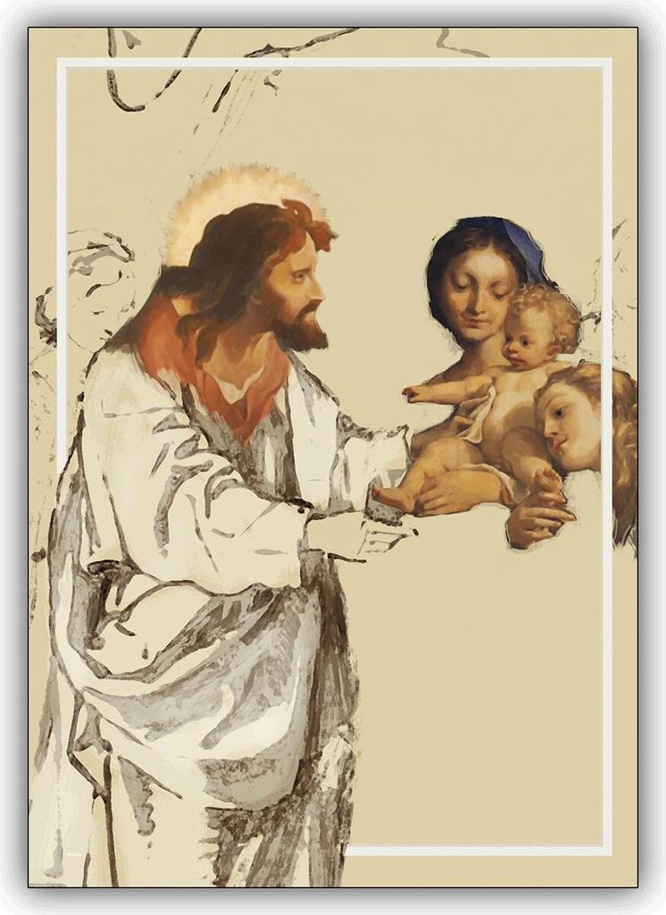5x christliche Klappkarten zur Taufe Grußkarten mit Jesus und Kindern - zauberhafte Baby Party Karte, Einladungs Klappkarte um Familie und Freunde...