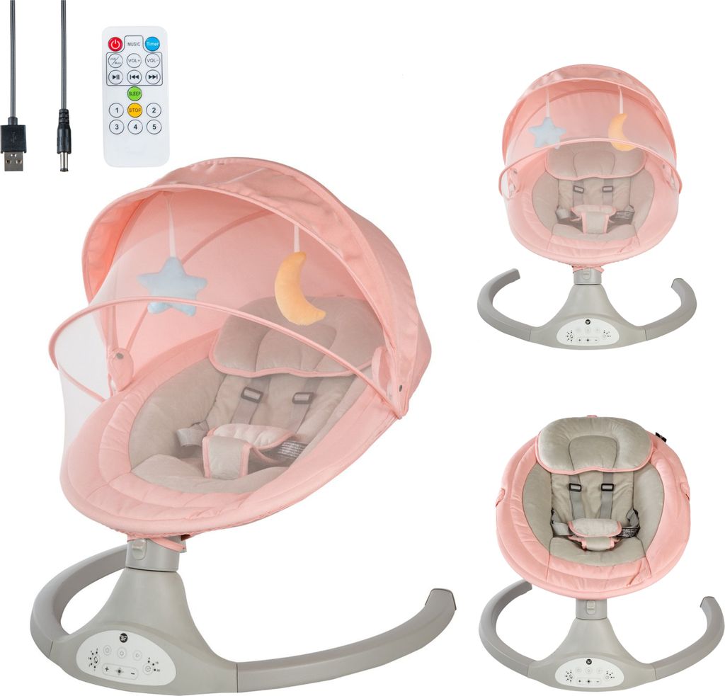 Bebies First® Elektrische BabyWippe mit Bluetooth, Timer & Produktbild 