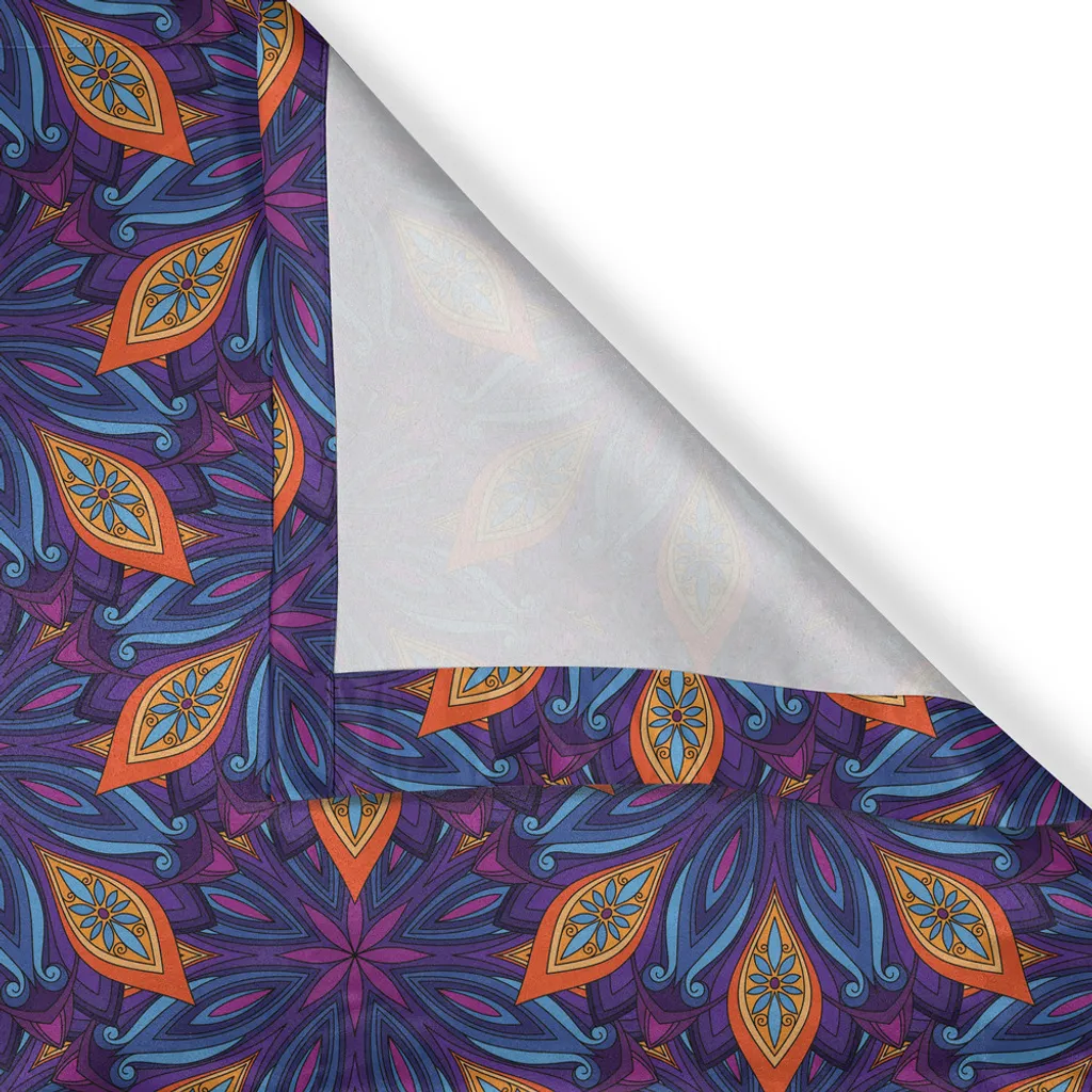 Rideau à œillets ABAKUHAUS Mandala 280x175cm Orange Bleu et Violet