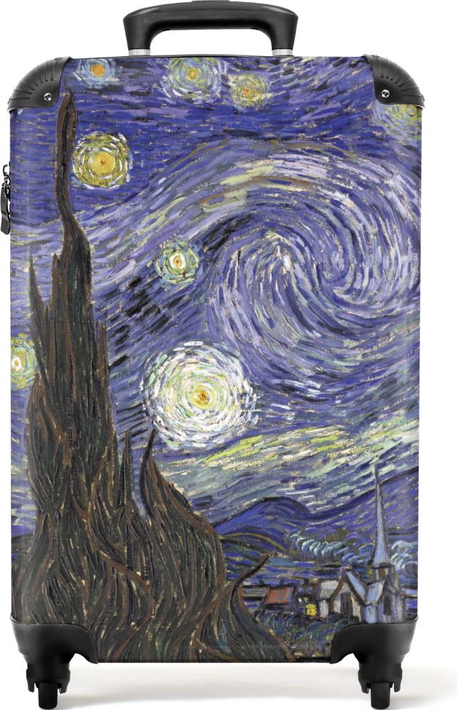 NoBoringSuitcases.com Koffer Handgepäck Trolley Rollkoffer Kleine Reisekoffer mit 4 Rollen - Van Gogh - Sternenhimmel - Kunst - Alte Meister - B...