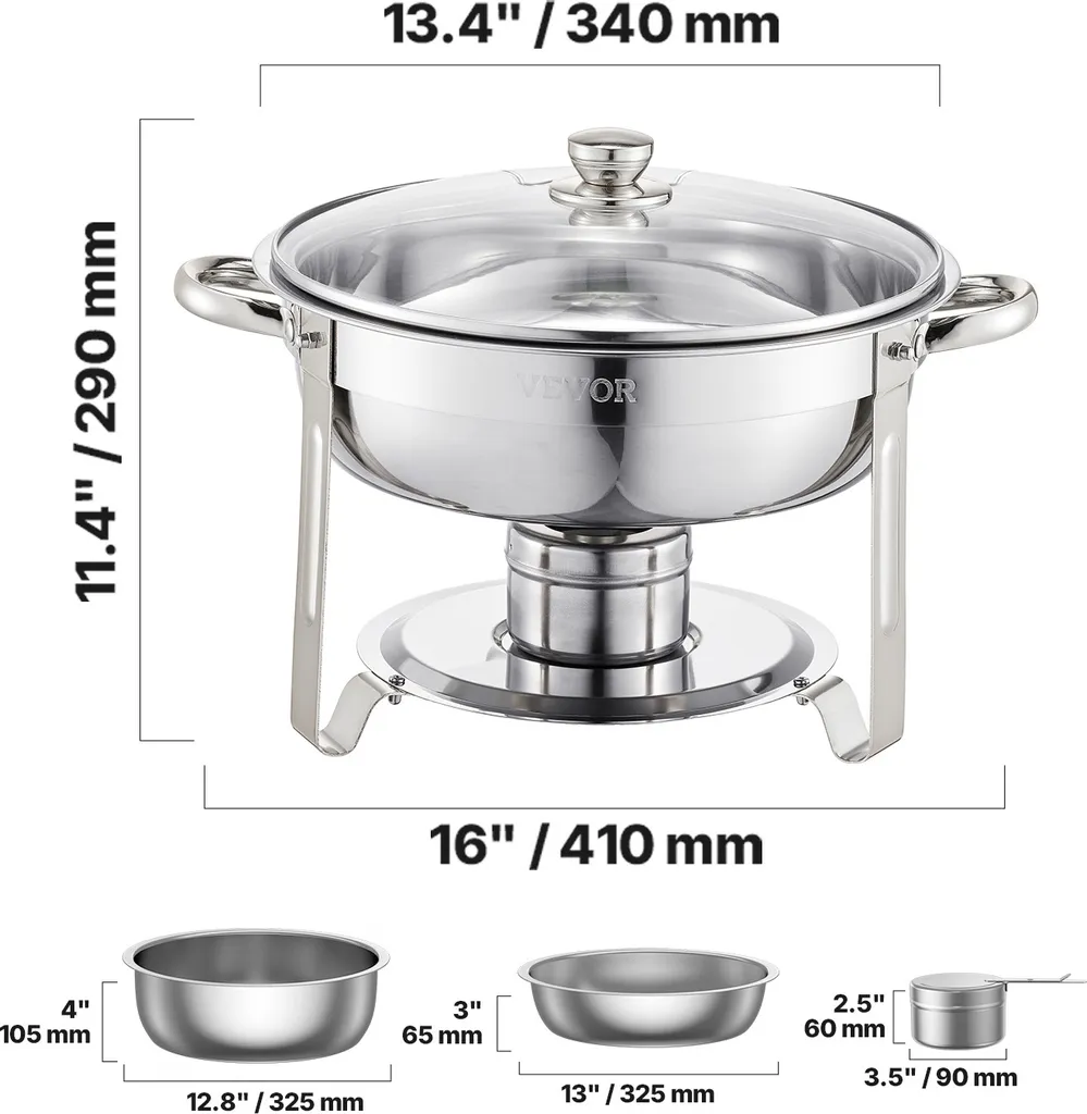 Offerta VEVOR Scaldavivande Professionale Buffet Argento - 8