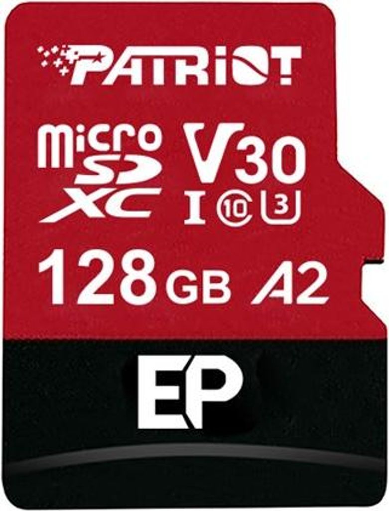 Patriot Memory EP V30 A2, 128 GB, MicroSDXC, Klasse 10, UHS-I, 90 MB/s, 80 MB/s
