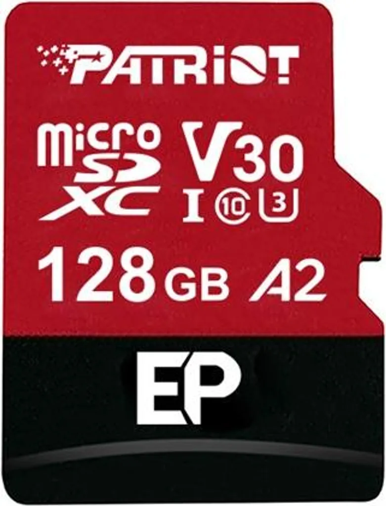 Carte microSDXC 128 Go Patriot EP Pro haute vitesse A2 V30 U3