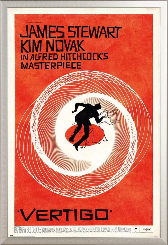 Vertigo - Poster - Foglio unico + cornice rimovibile, Shinsuke® Maxi alluminio argento, vetro acrilico