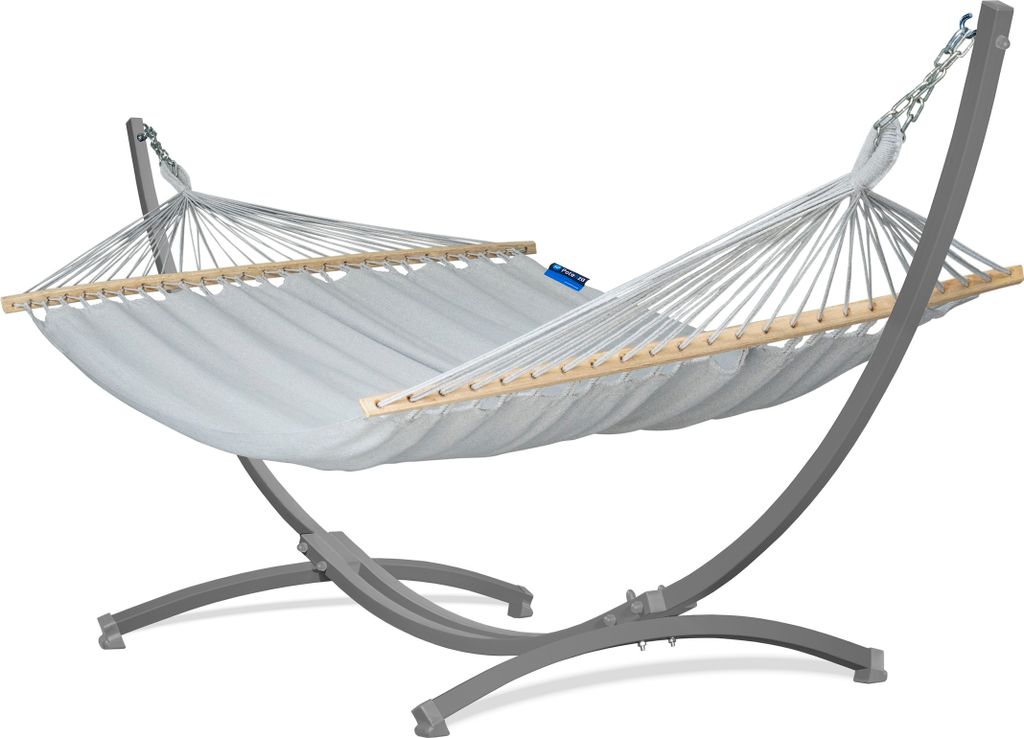 Potenza Outdoor Stabhängematte Hängematte mit Gestell für 2 Personen I 100% Baumwolle Merida Doppelhängematte XXL 215x160, 200kg I Hängematte...