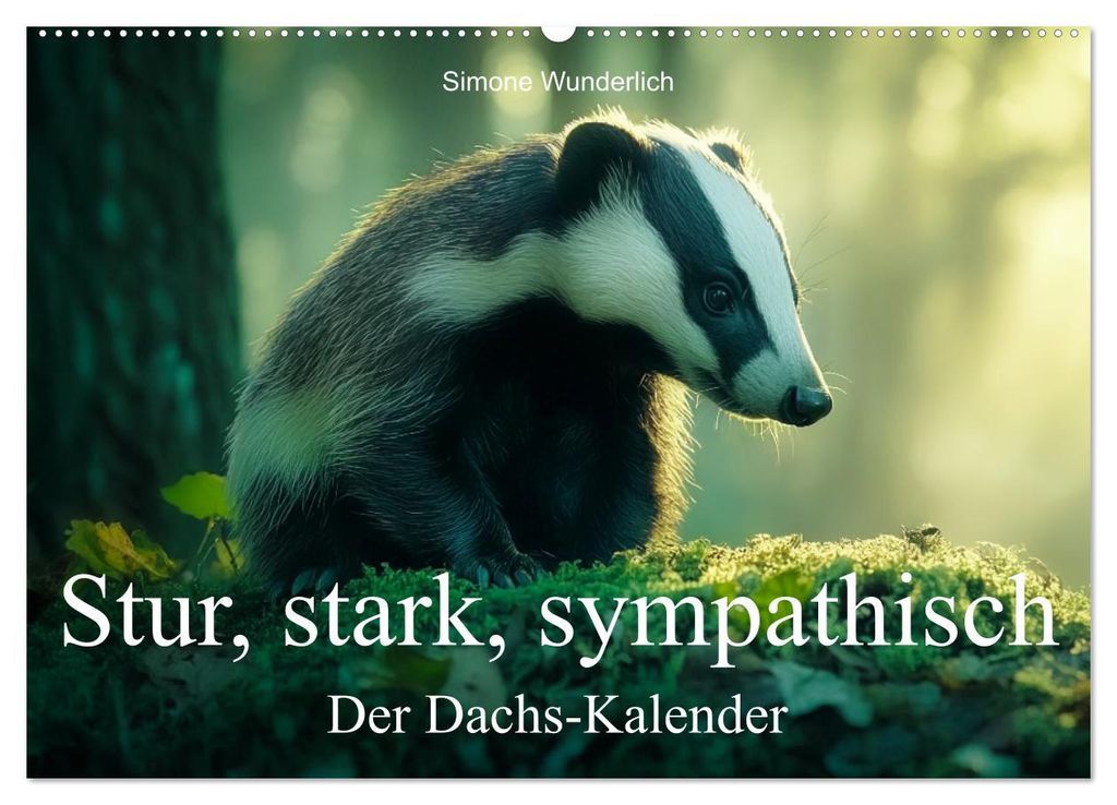 Stur, stark, sympathisch - Der Dachs - Kalender (Wandkalender 2027 DIN A2 quer), CALVENDO Monatskalender