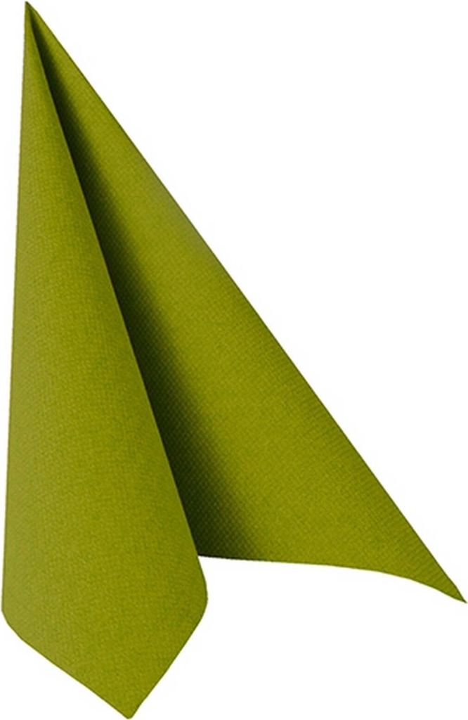 Papstar Servietten "ROYAL Collection" 1/4-Falz 40 cm x 40 cm olivgrün, 8 x 20 Stück