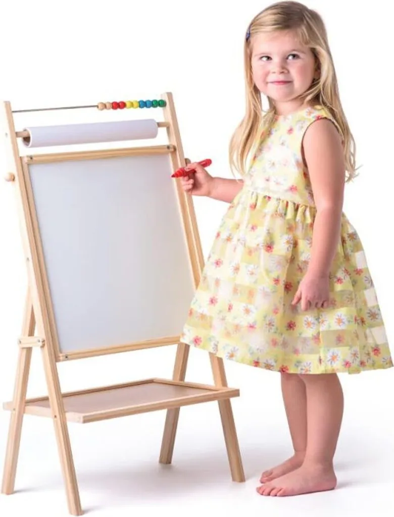 Woody Woody Tableau avec rouleau de papier 90109 - Chevalet enfant bois