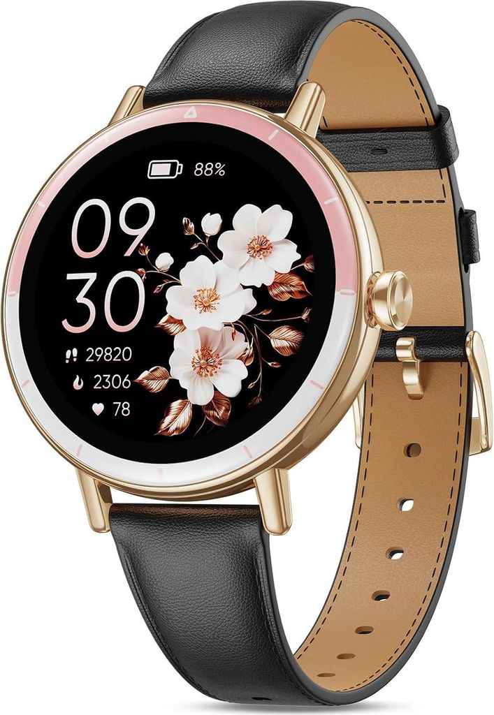 TIFOZEN Damen Smartwatch 1.27 Zoll Fitness Uhr Telefonfunktion Herzfrequenz SpO2 Schlafmonitor 100+ Sportmodi IP68 wasserdicht elegante Frauen Uhr Gol