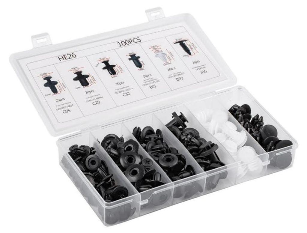AMIO Karosserieklipp-Set – 100 Stück – Universelle Produktbild 