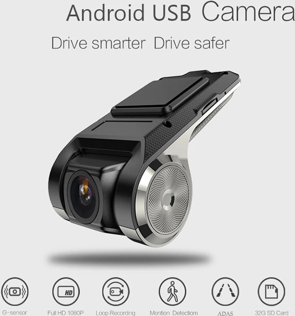 Dash Cam USB U2 per Android - DVR Auto HD 1080P con ADAS e Visione Notturna
