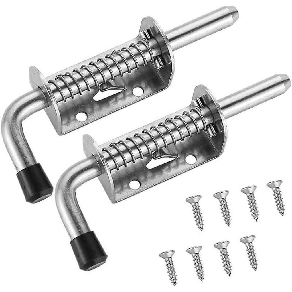 Stück Riegel für Garagentor, Tor, Schuppen, Federriegel aus 304 Edelstahl, Türriegel für Schiebetüren, Tore, 128 mm