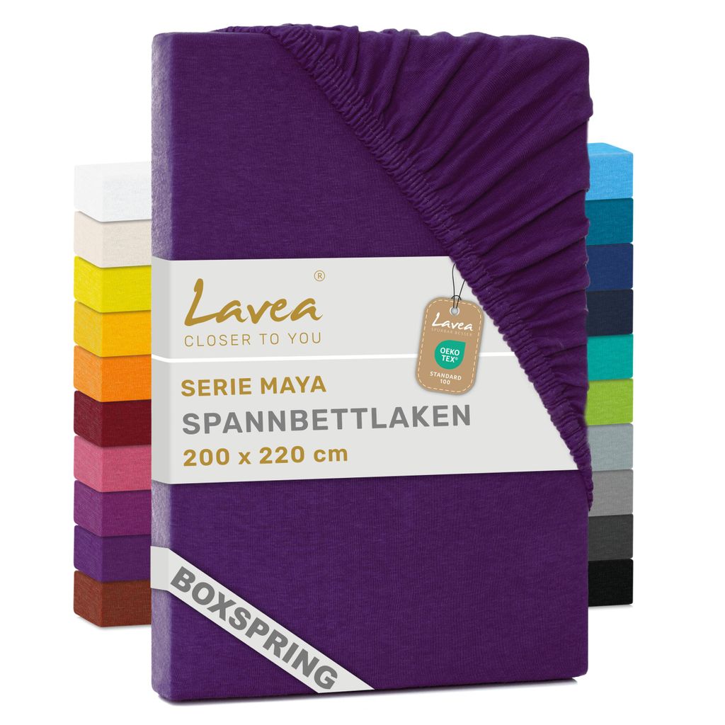 Lavea® Spannbettlaken 200 x 220 cm Maya Jersey, Produktbild 