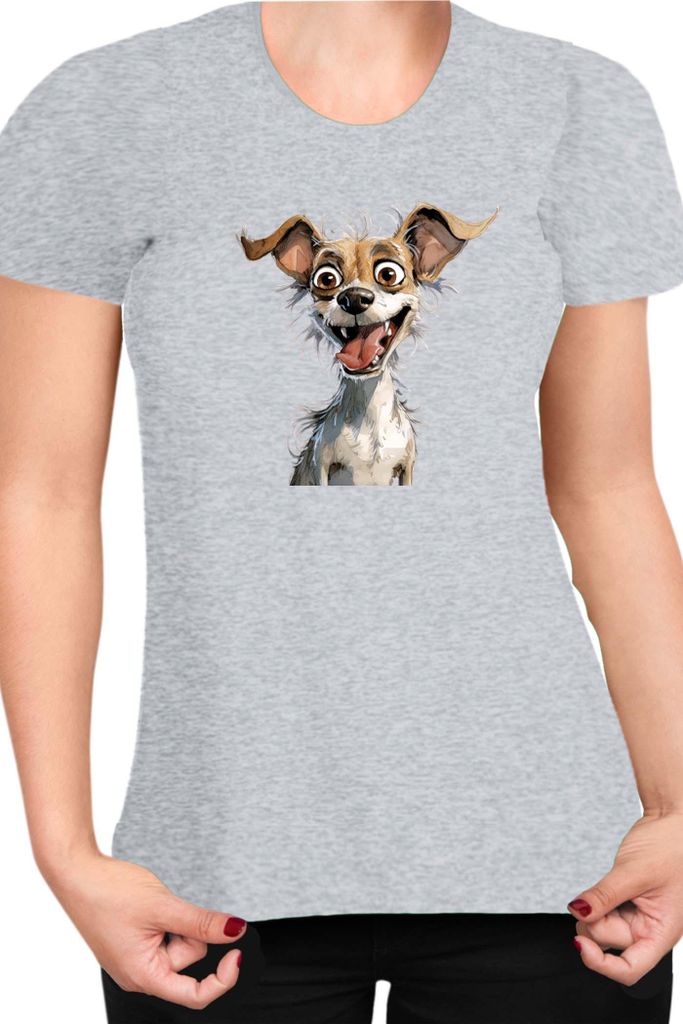 Damen T-Shirt Funny Dogs Breeds Chihuahua Dog Breed, Lady XS / Grau