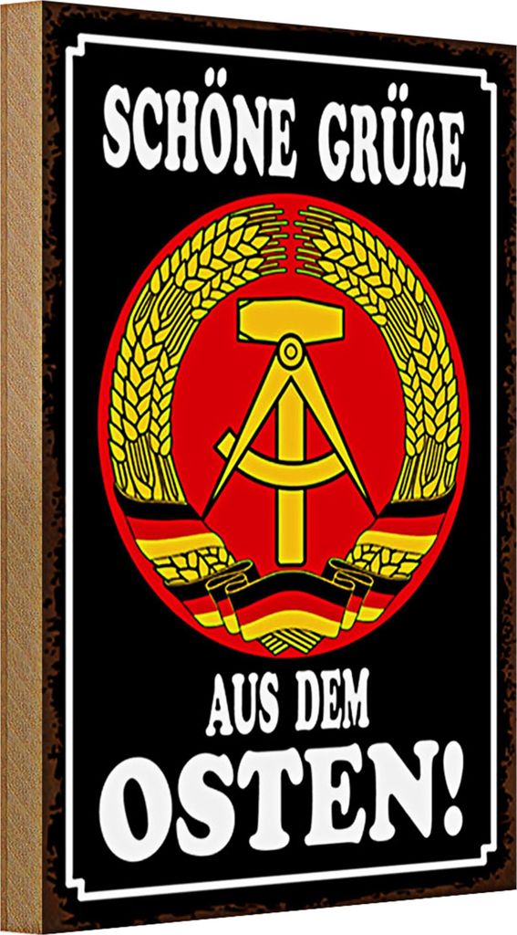 Holzschild Spruch 20x30cm schöne Grüße aus dem Osten
