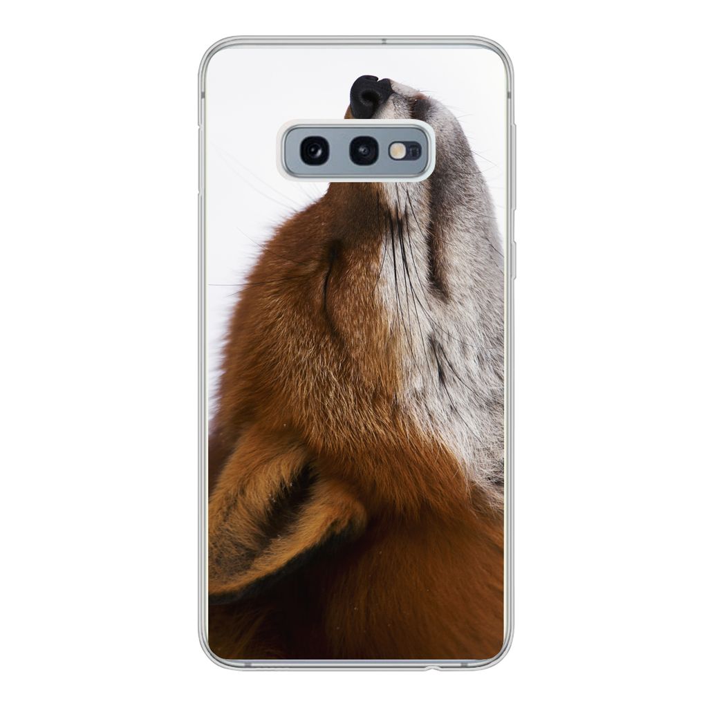 MuchoWow Handyhülle Schutzhülle Hülle für Samsung Galaxy S10e Fuchs - Nase - Weiß Silikon Softcase Handy Hülle - Handy