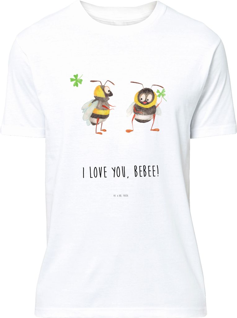 Mr. & Mrs. Panda Tshirt Bienen Paar - Weiß - Geschenk, Mitbringsel, Schildkröten, für Freundin, Print-Shirt, Frauen, T-Shirt, Motiv, Shirt, S, V...
