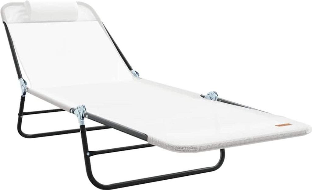 vidaXL Klappbare Sonnenliege Creme 182 x 55 x 85,5 cm Textilene