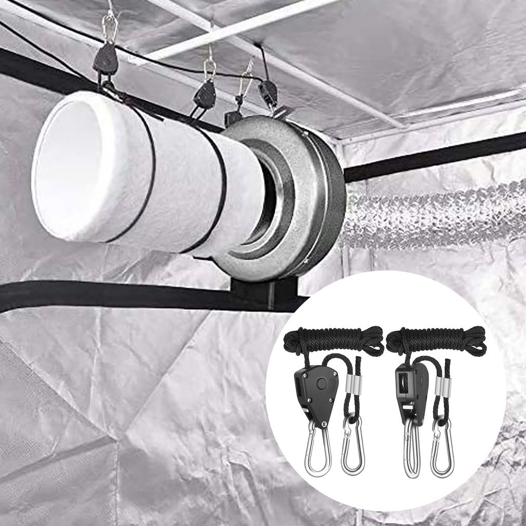 2 Stück verstärkte interne Zahnräder aus Metall, Riemenscheibe, Seil, Ratsche mit Karabinern, schwere Verriegelung, Aufhänger, Hebeband für Ze...