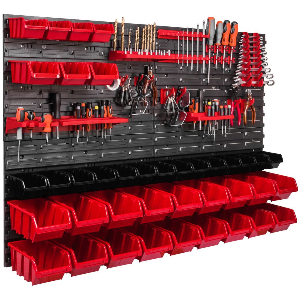 Wandpaneel voor gereedschap, 115x78 cm, met 39 stuks. Productafbeelding 