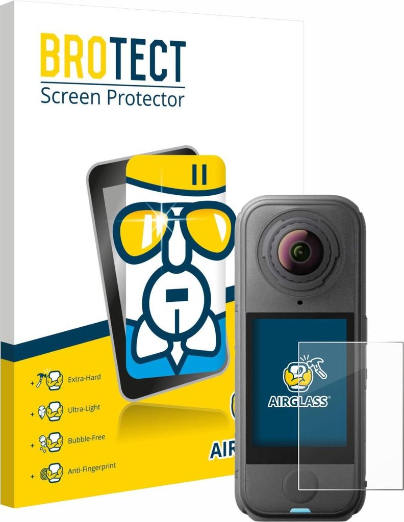BROTECT Schutzglas für Insta360 X4 Air Schutzfolie Panzer Folie Glas Display Schutz klar