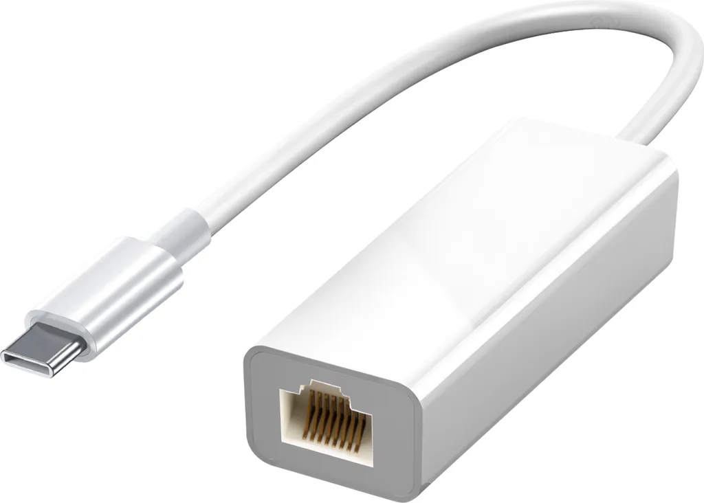 Adattatore Ethernet RJ45 per computer Windows e Macbook, 1000 Mbps, bianco