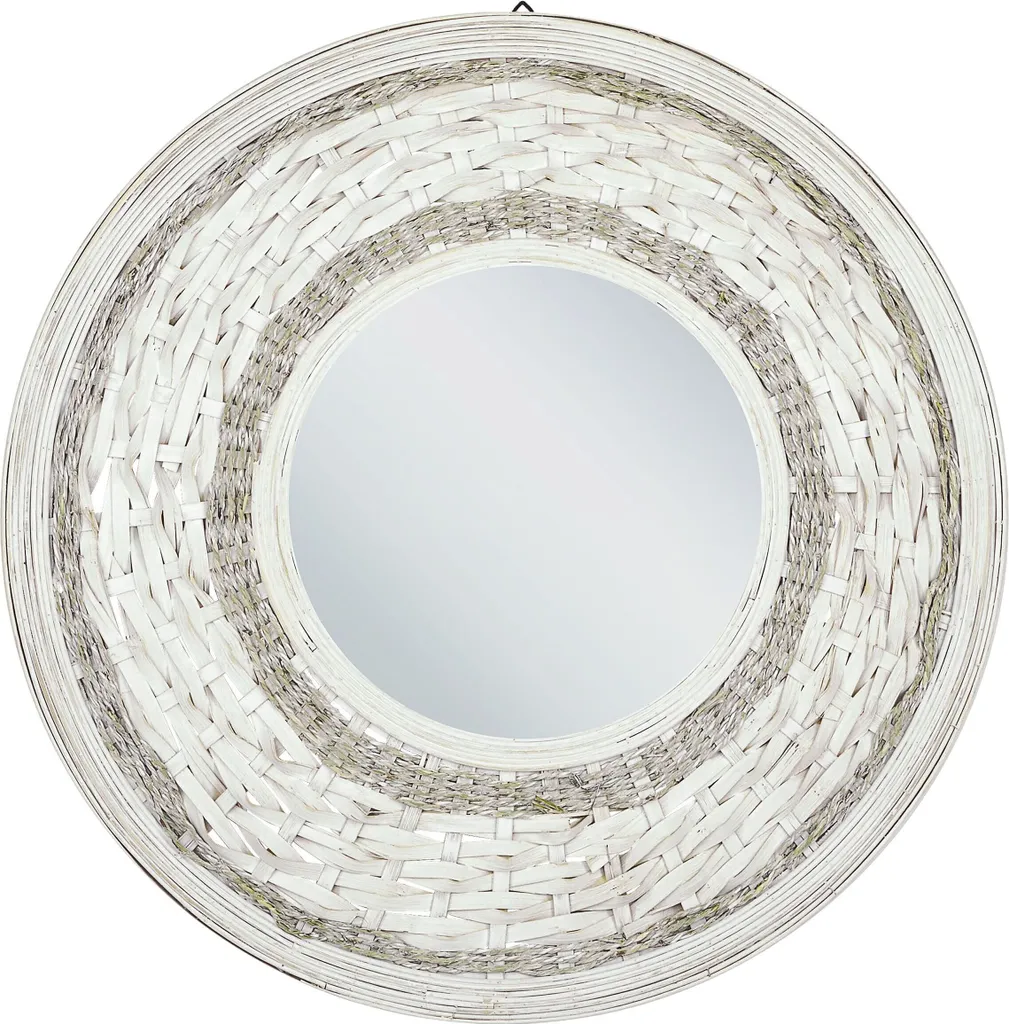 BELIANI Miroir mural rond ø 61 cm en bambou naturel clair décoratif
