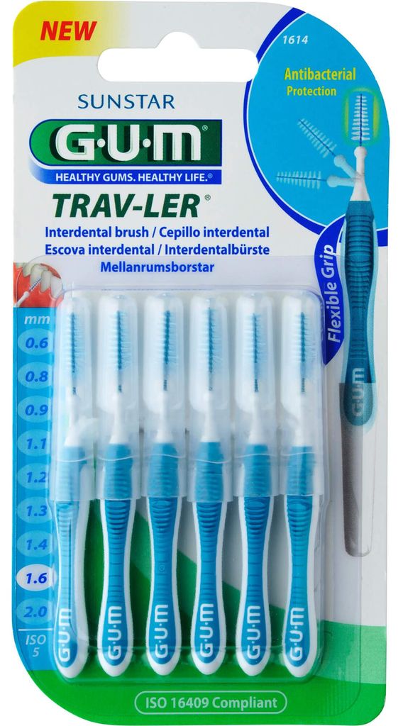 Gum Trav-Ler 1,6mm sapin bleu interdentaire+6 capuchons 6 Image du produit 