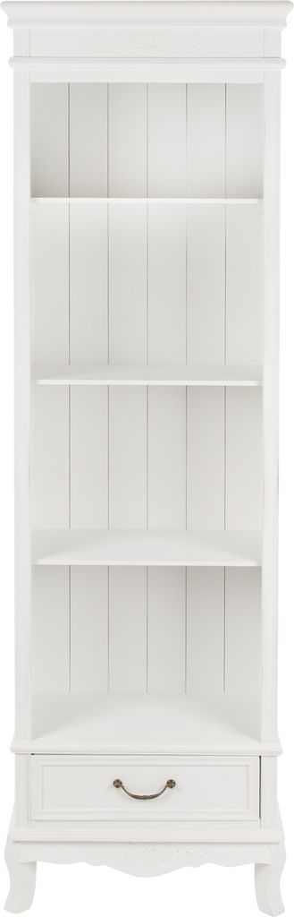 Bücherregal "Melody" weiß, 53x30x178 cm, aus HolzElegantes Shabby Design, 1 Schublade, Holz