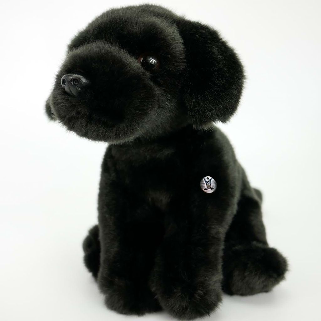H. ca.13 cm Hund Plüschtier Stofftier schwarzer Labrador sitzend 