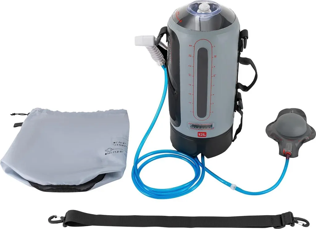 Doccia Portatile da Giardino e Camping 12L | Pompa Manuale Grigia