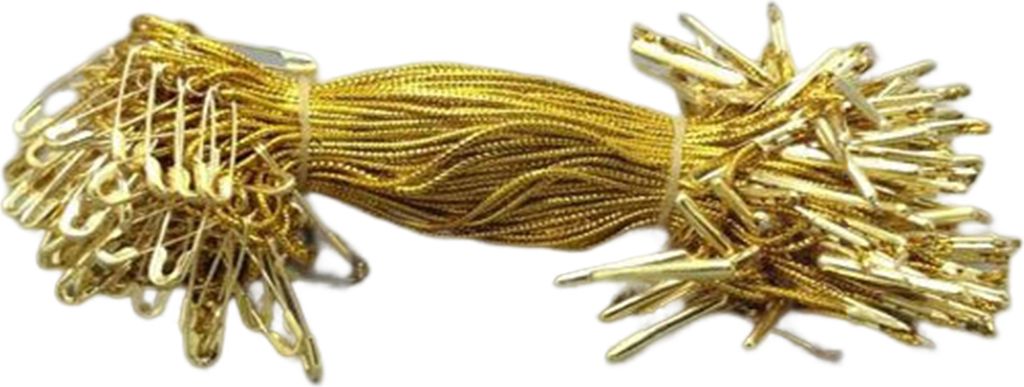 100pcs/Set Polyester String Stabile handgefertigte Mehrzweck -Abnehmbare DIY -Metallstifte Schnalle Kleidung Baumwoll -Tag -Seil für Zuhause-Golden