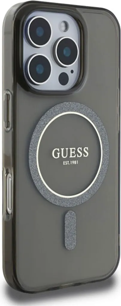 Custodia Guess iPhone 16 Pro MagSafe IML Glitter Circle Nero - 4